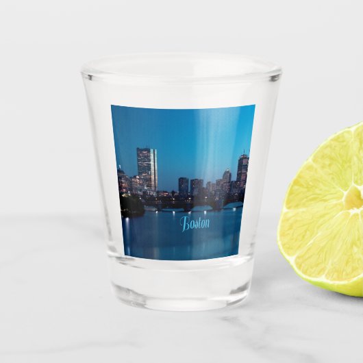 Boston Massachusetts City Skyline Shot Glas (Voorkant)
