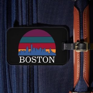 Boston Massachusetts Cityscape Bagagelabel