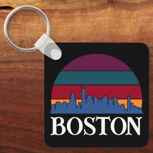 Boston Massachusetts  Cityscape Sleutelhanger (Voorkant)