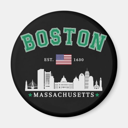 Boston Massachusetts Est. 1630 Funny Travel Magneet (Voorkant)