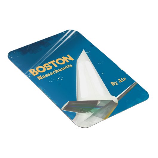 Boston Massachusetts  flight poster Magneet (Rechterzijde)