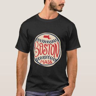 Boston Massachusetts Hand geïllustreerde typografi T-shirt