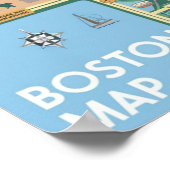  Boston Massachusetts kaart, Boston kaart Poster (Hoek)