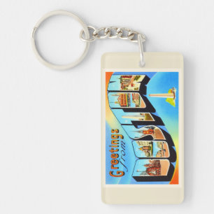 Boston Massachusetts MA Vintage Travel Souvenir Sleutelhanger