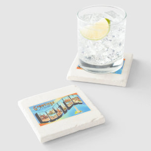 Boston Massachusetts MA Vintage Travel Souvenir Stenen Onderzetter