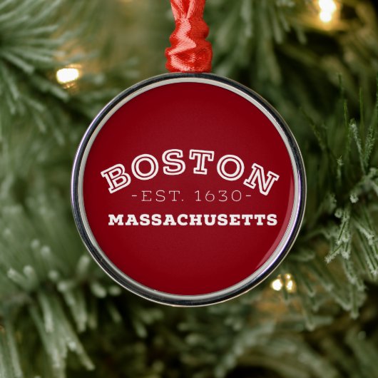 Boston Massachusetts Metalen Ornament (Boom)