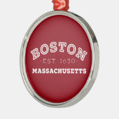 Boston Massachusetts Metalen Ornament (Links)