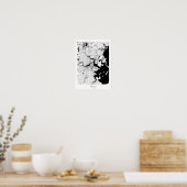 Boston Massachusetts Modern Minimal White City Map Poster (Keuken)