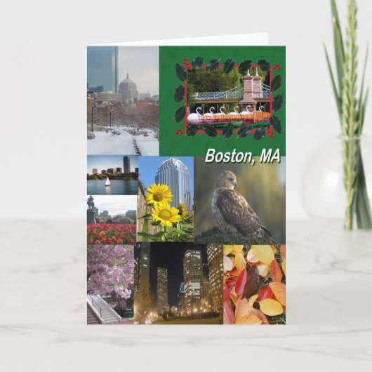 Boston, Massachusetts Photo Collage Kaart (Voorkant)