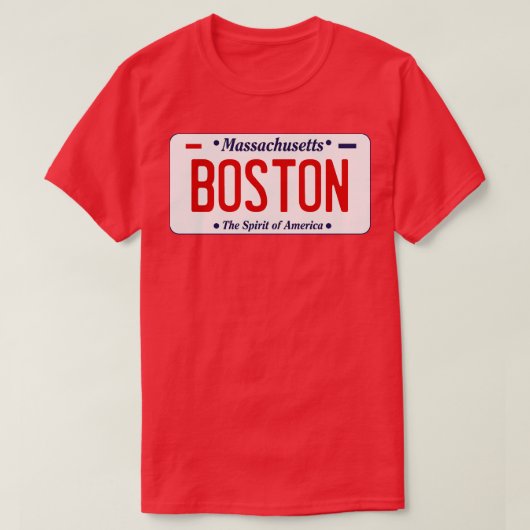 BOSTON Massachusetts Plaque de licence TShirt (Design devant)
