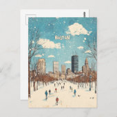 Boston Massachusetts Reizen Briefkaart (Voorkant / Achterkant)