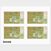 Boston Massachusetts Revolutionary War Map Rechthoekige Sticker (Vel)