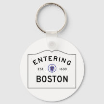 Boston Massachusetts Road Sign Sleutelhanger