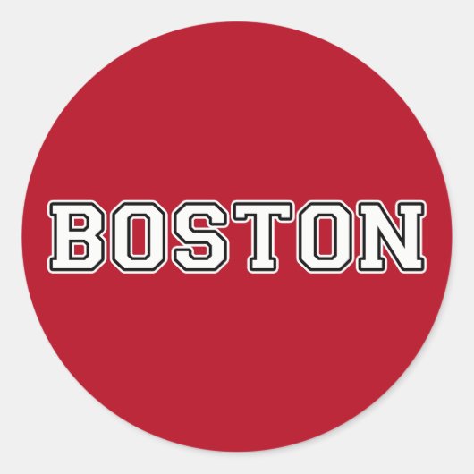 Boston Massachusetts Ronde Sticker (Voorkant)