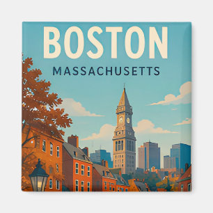 Boston Massachusetts Silhouette Historisch Reisgeh Magneet