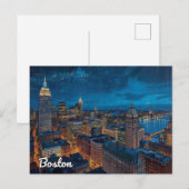 Boston Massachusetts Skyline Art Briefkaart (Voorkant / Achterkant)