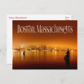 Boston, Massachusetts, Skyline at Night - VS Briefkaart (Voorkant / Achterkant)