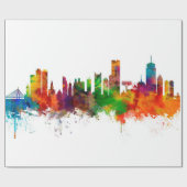 Boston Massachusetts Skyline Cadeaupapier (Vlak)