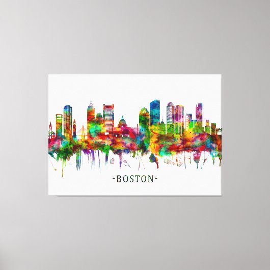 Boston Massachusetts Skyline Canvas Afdruk (Voorkant)