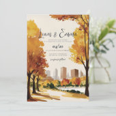 Boston Massachusetts Skyline Faire-part de mariage (Debout devant)