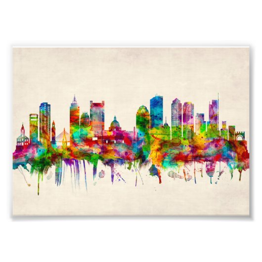 Boston Massachusetts Skyline Foto Afdruk (Voorkant)