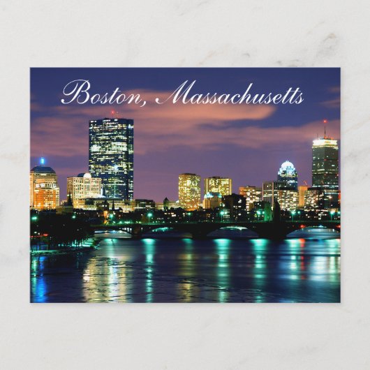Boston Massachusetts Skyline op Sunset Briefkaart (Voorkant)