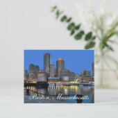 Boston Massachusetts Skyline op Sunset Post Card Briefkaart (Staand voorkant)