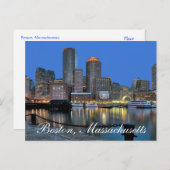 Boston Massachusetts Skyline op Sunset Post Card Briefkaart (Voorkant / Achterkant)