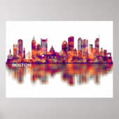 Boston Massachusetts Skyline Poster (Voorkant)