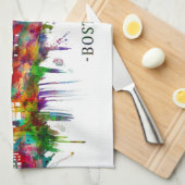 Boston Massachusetts Skyline Theedoek (Quarter Fold)