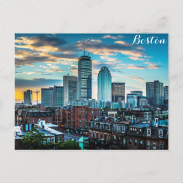 Boston Massachusetts Skyline Travel Photo Briefkaart