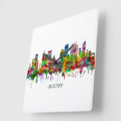 Boston Massachusetts Skyline Vierkante Klok (Hoek)