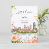 Boston Massachusetts Skyline Wedding Invitation (Debout devant)