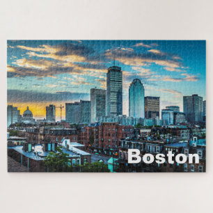 Boston Massachusetts Stadssilhouet Legpuzzel