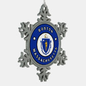 Boston Massachusetts Tin Sneeuwvlok Ornament (Links)