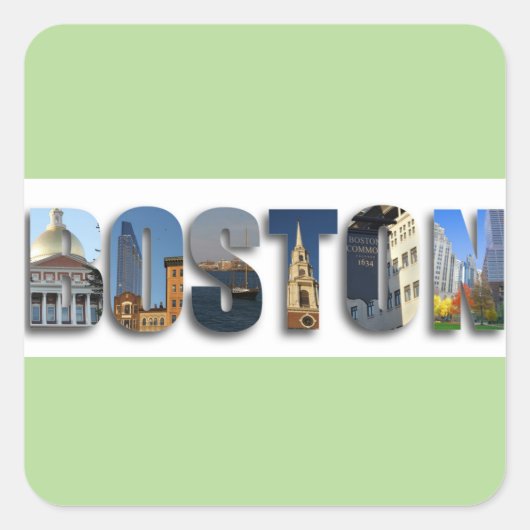 Boston Massachusetts Travel Photo Vierkante Sticker (Voorkant)