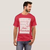 Boston Massachusetts trots rode gingham hart stemp T-shirt (Voorkant volledig)