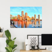 Boston, Massachusetts, Verenigde Staten Poster (Thuiskantoor)