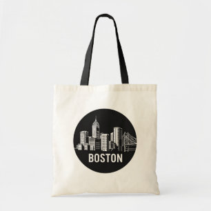 Boston Massachusetts, Verenigde Staten Skyline Sil Tote Bag