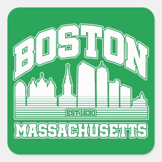 Boston, Massachusetts Vierkante Sticker (Voorkant)