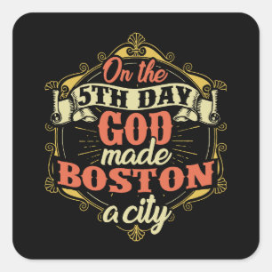 Boston Massachusetts Vierkante Sticker