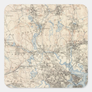 Boston, Massachusetts Vierkante Sticker