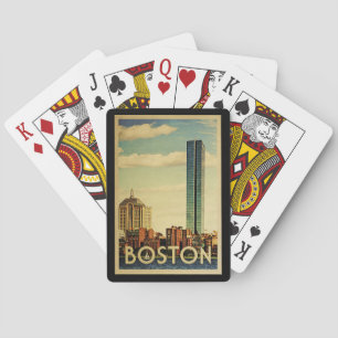 Boston Massachusetts Vintage Travel Pokerkaarten