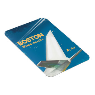 Boston Massachusetts vintage vluchtposter Magneet