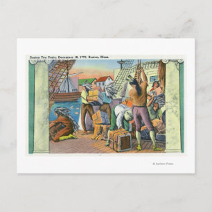 Boston, MassachusettsBoston Tea Party Scene Briefkaart