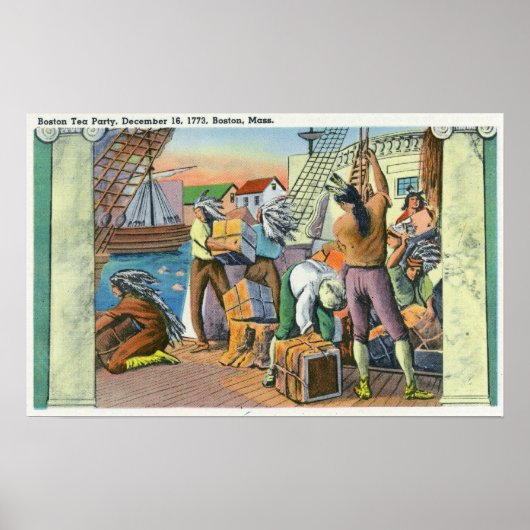 Boston, MassachusettsBoston Tea Party Scene Poster (Voorkant)