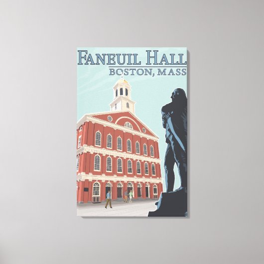 Boston, MassachusettsFaneuil Hall Uitzicht Canvas Afdruk (Voorkant)