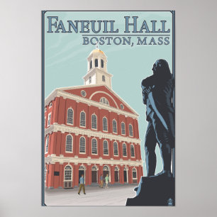 Boston, MassachusettsFaneuil Hall Uitzicht Poster
