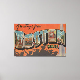 Boston, MassachusettsLarge Letter Scenes 2 Canvas Afdruk