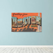 Boston, MassachusettsLarge Letter Scenes 2 Canvas Afdruk (Insitu (Houten vloer))